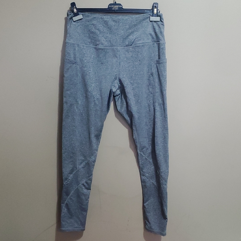 Along Fit Athletic Heathered Gray Leggings Size XL